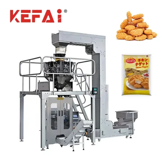 Kefai Vffs Nugget de pollo congelado Albóndiga Bolsa de alimentos congelados Pesaje Máquina envasadora